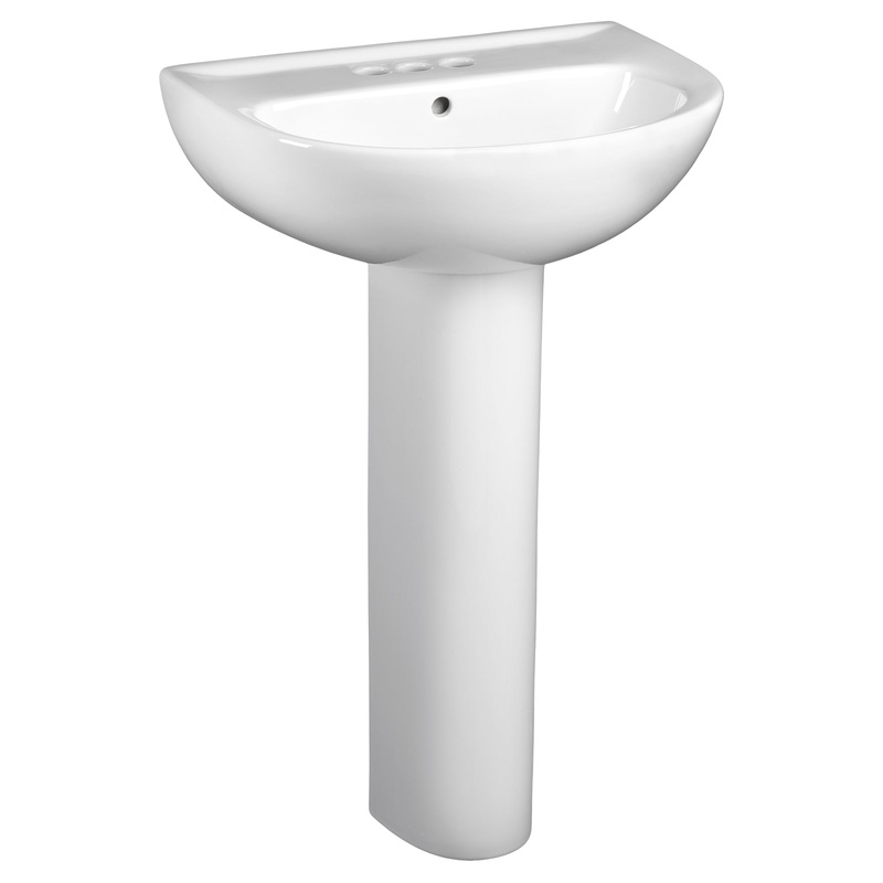 AMERICAN STANDARD 0468400.020, 24-Inch Evolution 4-Inch Centerset Pedestal Sink Top and Leg Combination in White