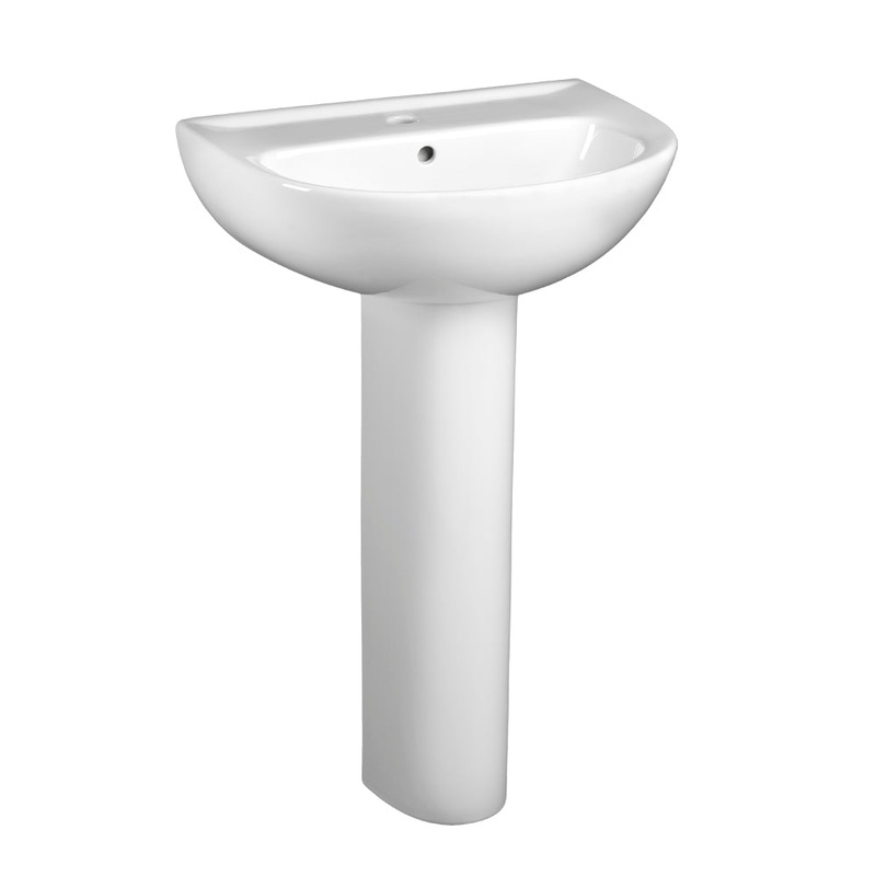 AMERICAN STANDARD 0468100.020, 24 in. Evolution Center Hole Only Pedestal Sink Top and Leg Combination in White