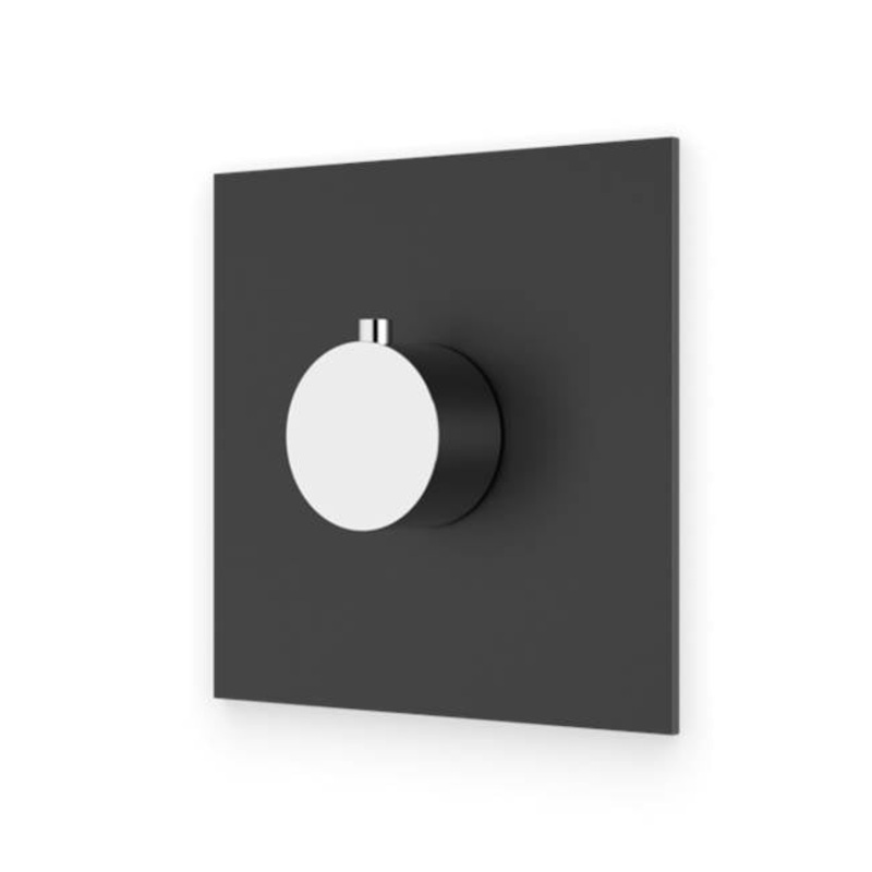 ARTOS F904A-9TKCHB Square and Round Thermostat Trim Kit Chrome/Matte Black