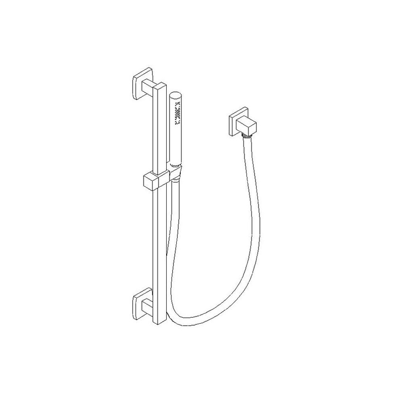 ARTOS F907-34CH Otella Flexible Hose Shower Kit with Slide Bar and Separate Water Outlet, Chrome