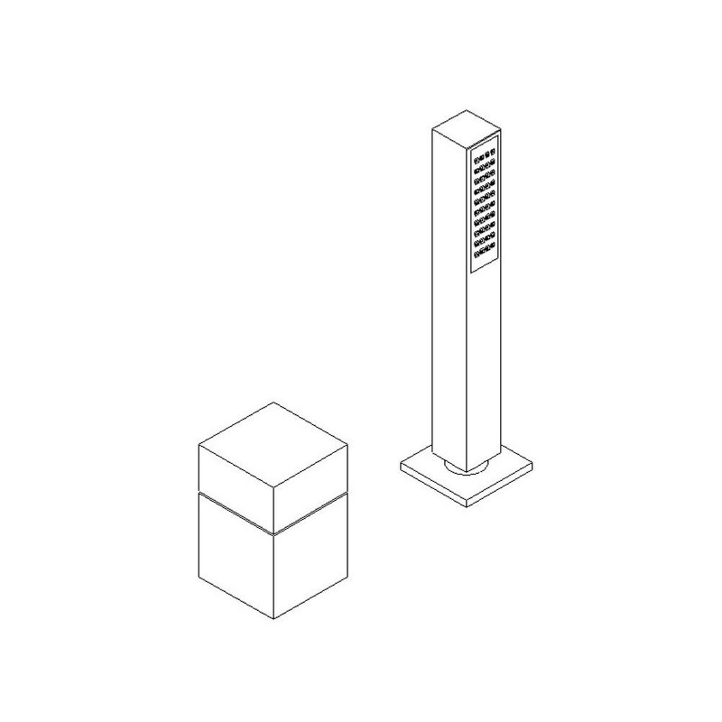 ARTOS F202-7CH Quarto Deck Mount Handshower and Cube Control Chrome