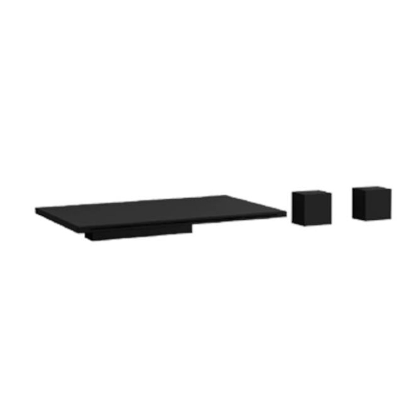 ARTOS F402-9BK Milan 3-Hole Wall Mount Tub Filler SQU Black