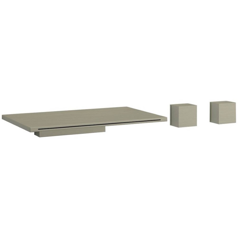 ARTOS F402-9BN Milan 3-Hole Wall Mount Tub Filler SQU Brushed Nickel
