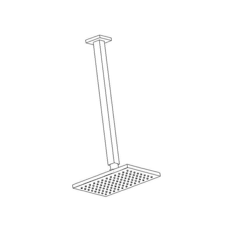 ARTOS F703-2/14CH 8" Shower Rainhead Ceiling Mount, 14" Arm, Chrome