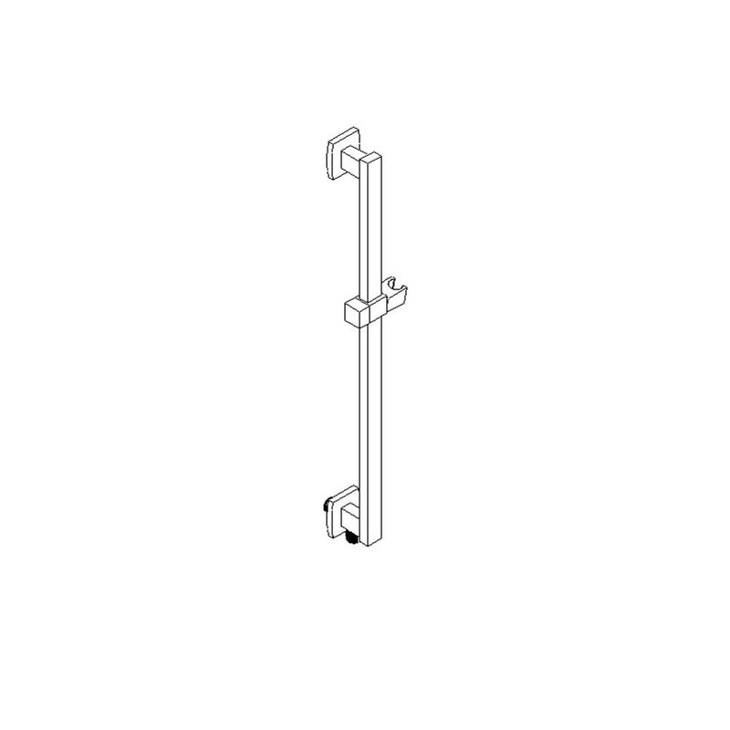 ARTOS F703-9BN Square Slide Rail with Outlet Brushed Nickel