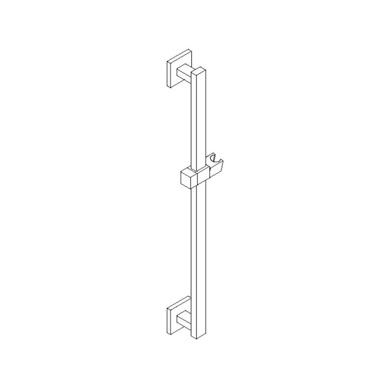 ARTOS F902-13CH Slide Rail Set Only, Square Escutcheons, Chrome