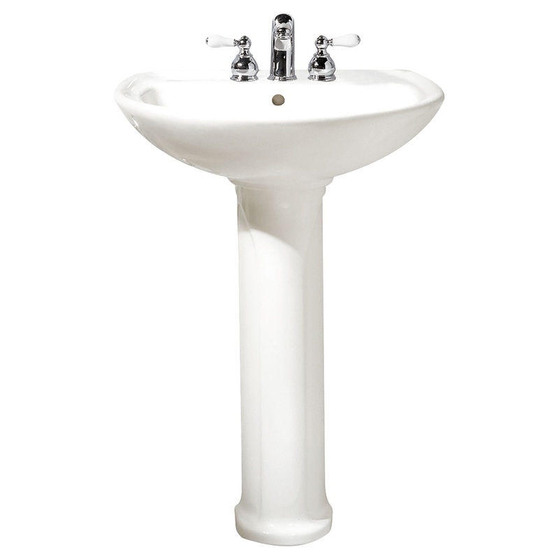 AMERICAN STANDARD 0236411.020, Cadet 4-Inch Centerset Pedestal Sink Top and Leg Combination in White