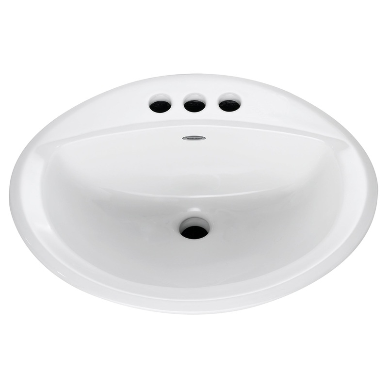 AMERICAN STANDARD 0476928.020, Aqualyn Drop-In Sink With 4-Inch Centerset Less Overflow in White