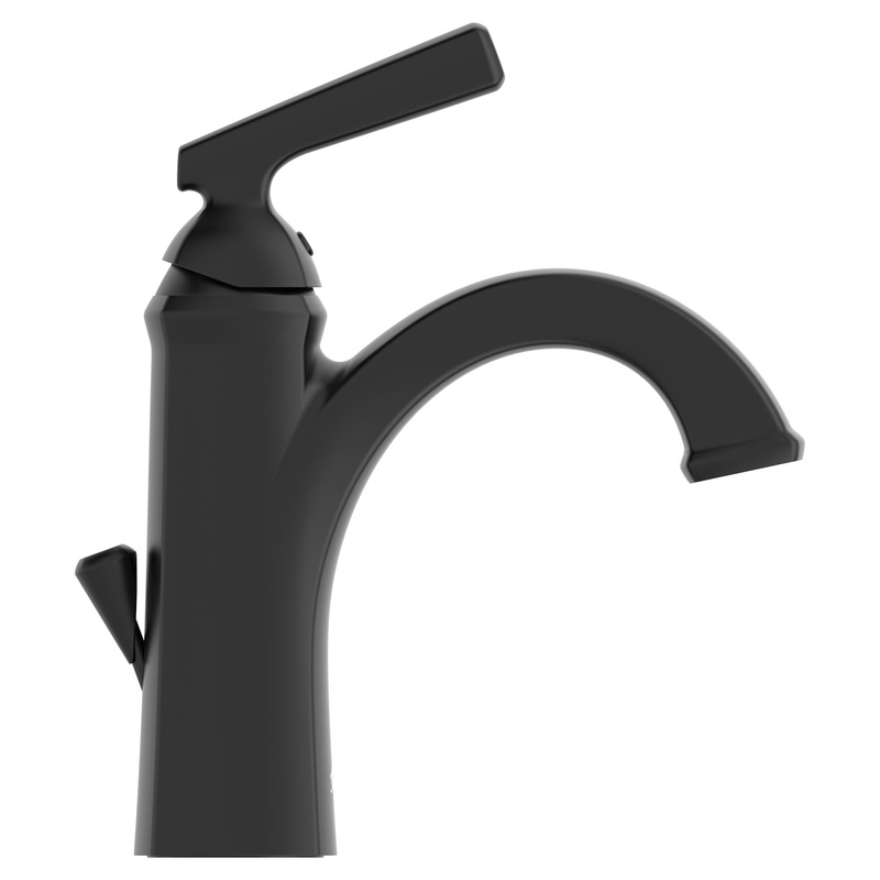 AMERICAN STANDARD 7018101.243, Edgemere Single Hole Single-Handle Bathroom Faucet 1.2 gpm/4.5 L/min With Lever Handle in Matte Black