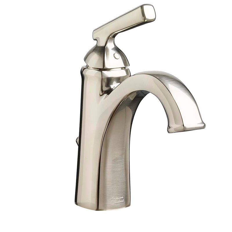 AMERICAN STANDARD 7018101.295, Edgemere Single Hole Single-Handle Bathroom Faucet 1.2 gpm/4.5 L/min With Lever Handle in Brushed Nickel