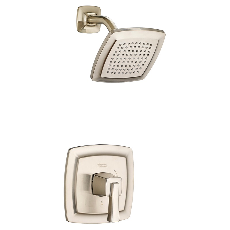 AMERICAN STANDARD TU353501.295, Townsend 2.5 gpm/9.5L/min Shower Trim Kit With Rain Showerhead, Double Ceramic Pressure Balance Cartridge With Lever Handle in Brushed Nickel
