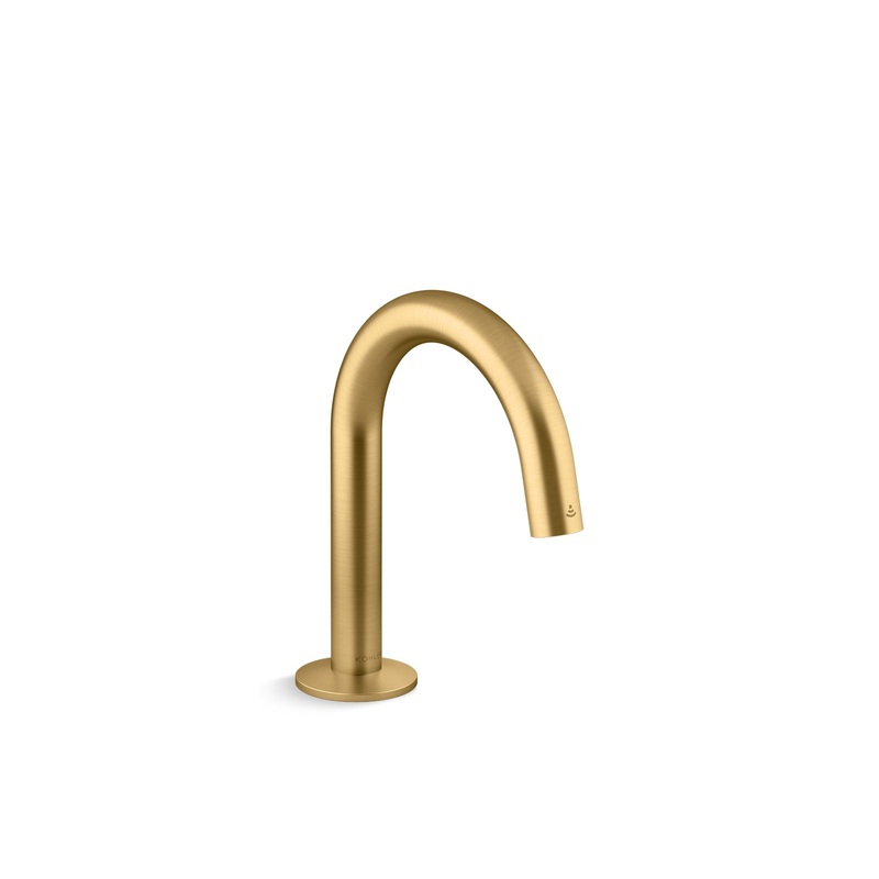 KOHLER K-103MT76-SANA-2MB Components Touchless Lavatory Faucet With Kinesis Sensor Technology, Tube Design, Ac-Powered, 0.5 Gpm - Vibrant Brushed Moderne Brass