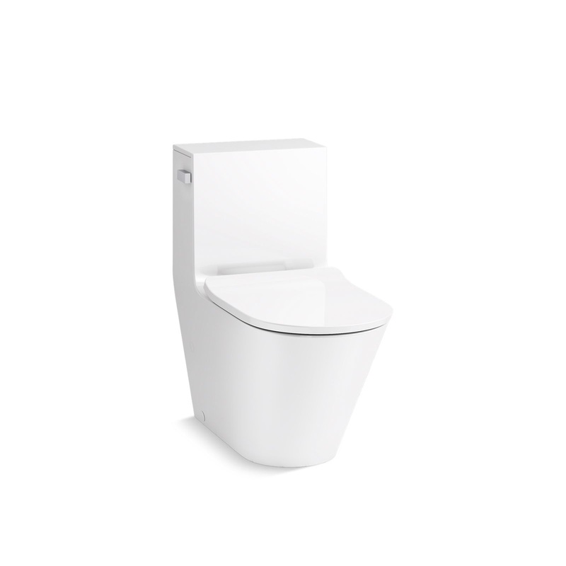 KOHLER K-22378-0 Brazn One-Piece Compact Elongated Toilet With Skirted Trapway, Dual-Flush In White