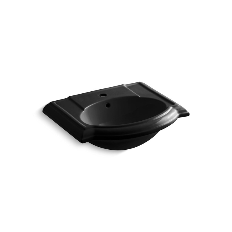 KOHLER K-2287-1-7 Devonshire 24-1/4" Rectangular Pedestal Bathroom Sink In Black Black