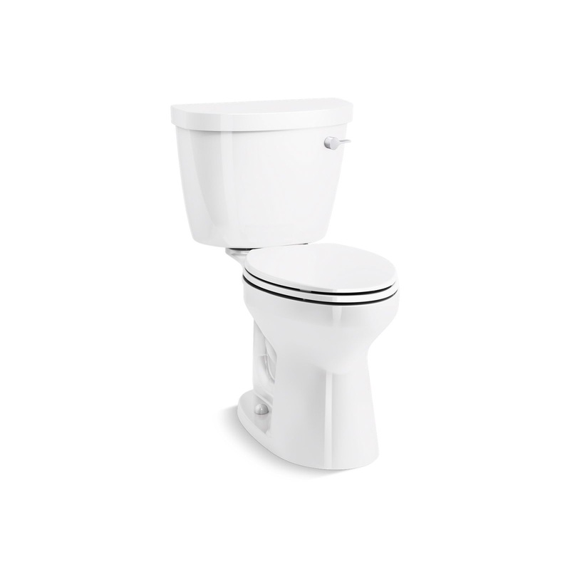 KOHLER K-31621-DRYRA-0 Cimarron Two-Piece Elongated Toilet, 1.28 Gpf - White