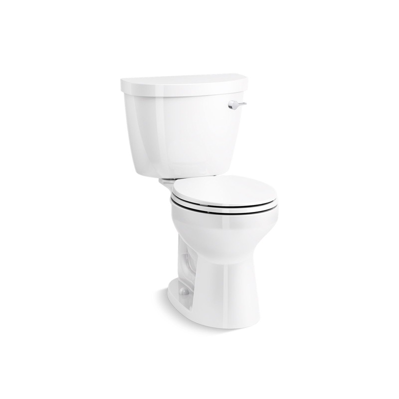 KOHLER K-31640-DRY-0 Cimarron Two-Piece Round-Front Toilet, 1.6 Gpf - White