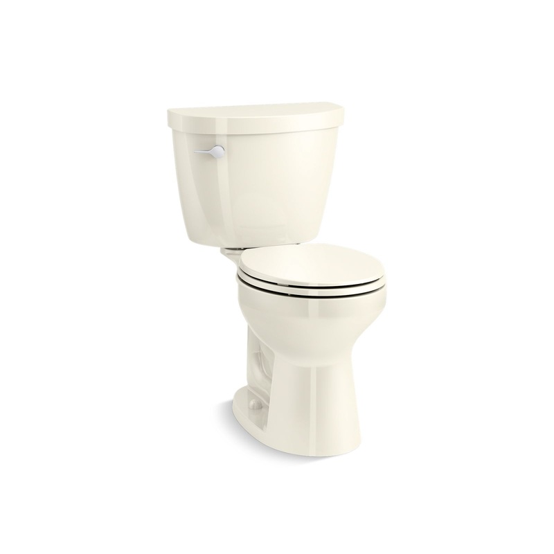 KOHLER K-31640-DRY-96 Cimarron Two-Piece Round-Front Toilet, 1.6 Gpf - Biscuit