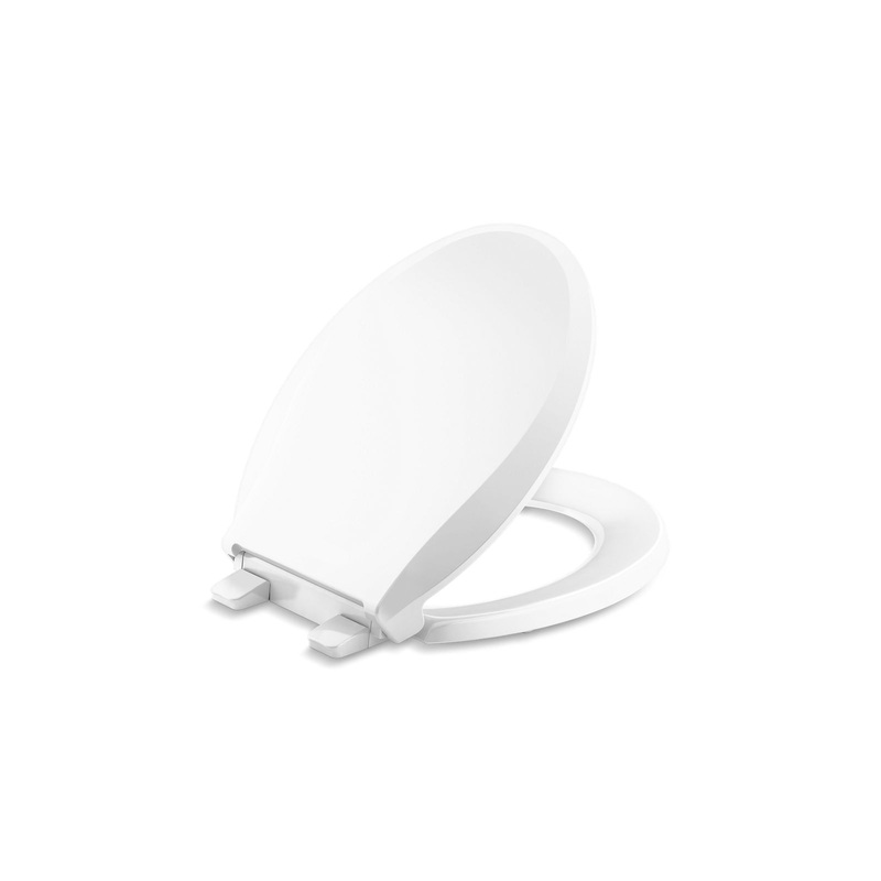 KOHLER K-35585-0 Cachet Recycled Readylatch Quiet-Close Round-Front Toilet Seat - White