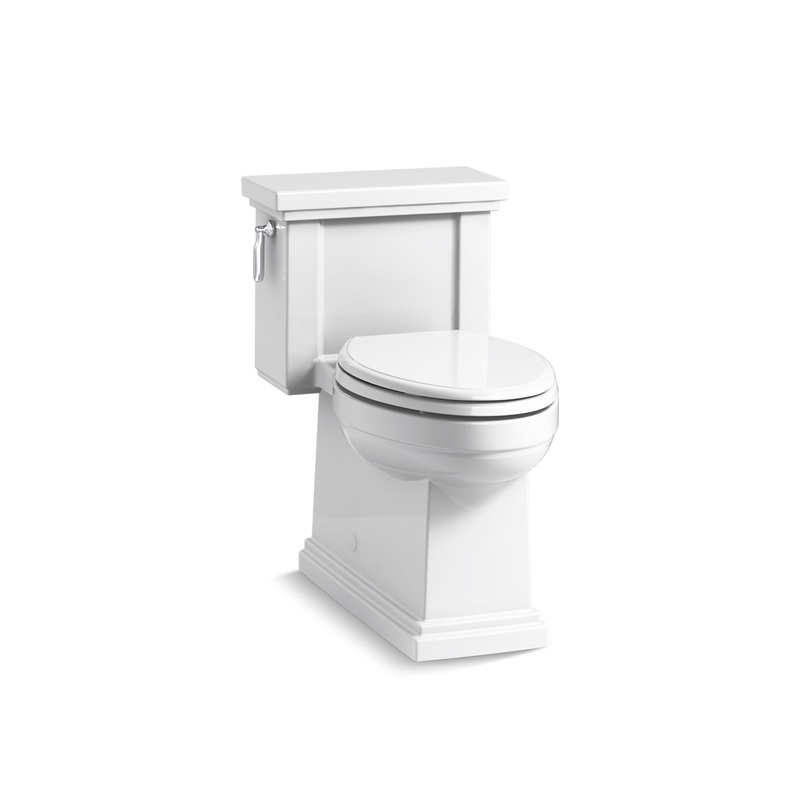 KOHLER K-3981-0 Tresham One-Piece Compact Elongated Toilet With Skirted Trapway, 1.28 Gpf In White