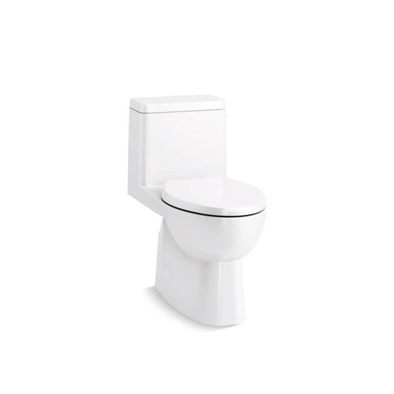 KOHLER K-78080-RA-0 Reach One-Piece Compact Elongated Toilet With Skirted Trapway, 1.28 Gpf In White