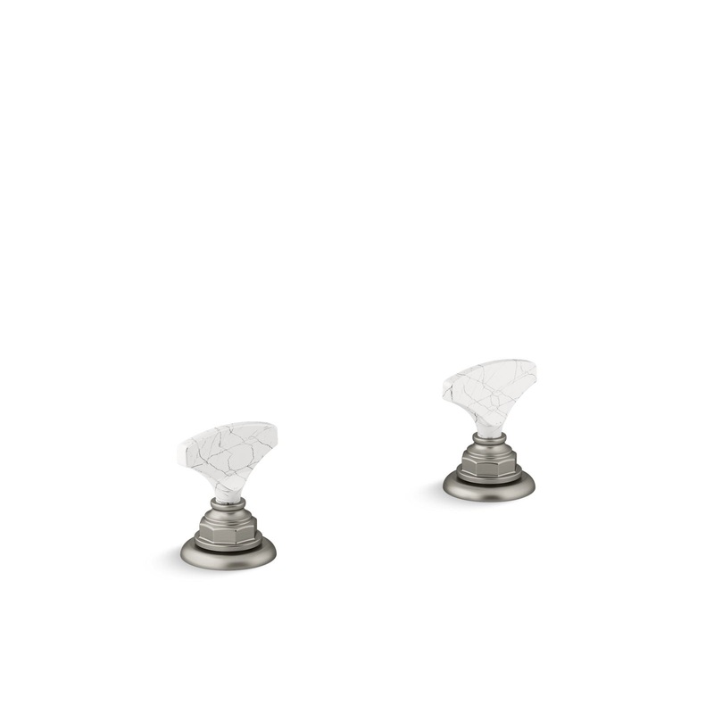 KOHLER K-98068-6HWL-BN Artifacts Howlite T-Handle Bathroom Sink Faucet Handles In Vibrant Brushed Nickel