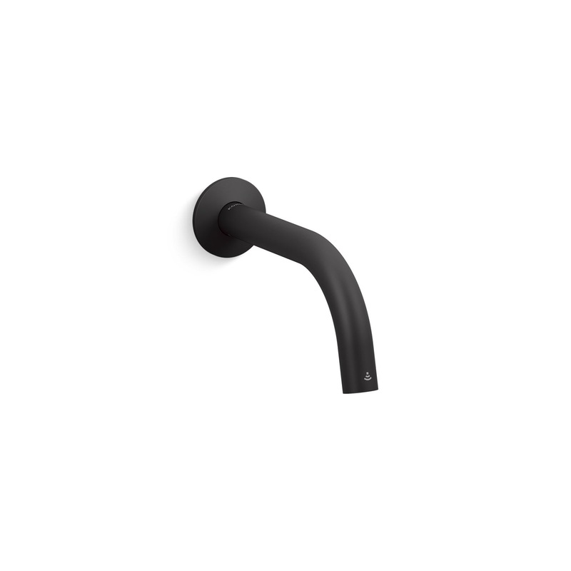 KOHLER K-123MT16-SANA-BL Components Touchless Wall-Mount Lavatory Faucet With Kinesis Sensor Technology, Tube Design, Ac-Powered, 0.5 Gpm - Matte Black