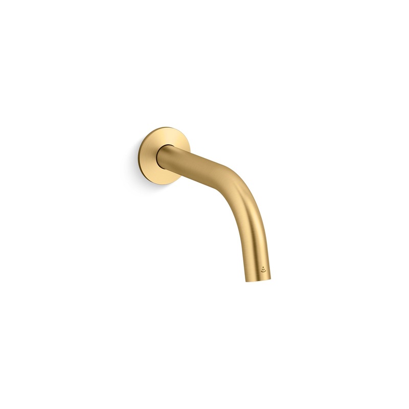 KOHLER K-123MT19-SANA-2MB Components Touchless Wall-Mount Lavatory Faucet With Kinesis Sensor Technology, Tube Design, Cortex-Enabled, Ac-Powered, 0.5 Gpm - Vibrant Brushed Moderne Brass