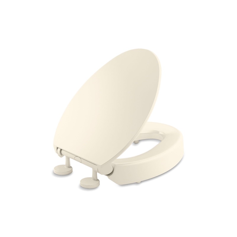 KOHLER K-25875-47 Elevated Quiet-Close elongated toilet seat  -  Almond