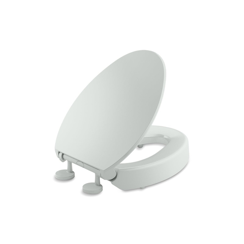 KOHLER K-25875-95 Elevated Quiet-Close elongated toilet seat  -  Ice Grey