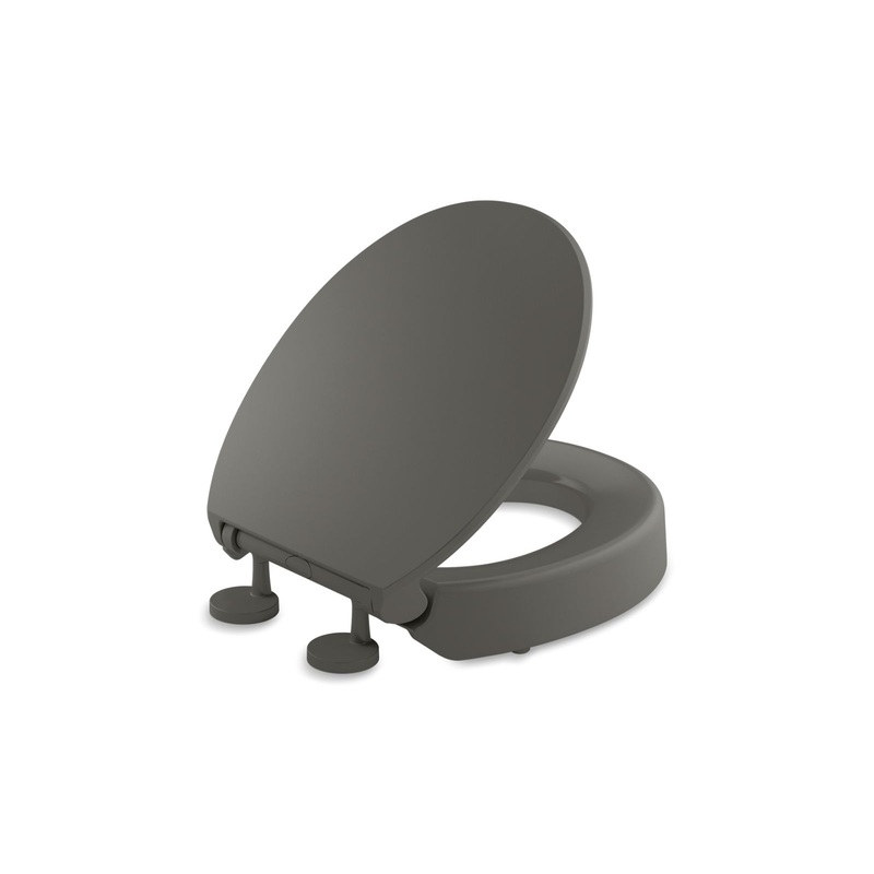 KOHLER K-25876-58 Elevated Quiet-Close round-front toilet seat  -  Thunder Grey