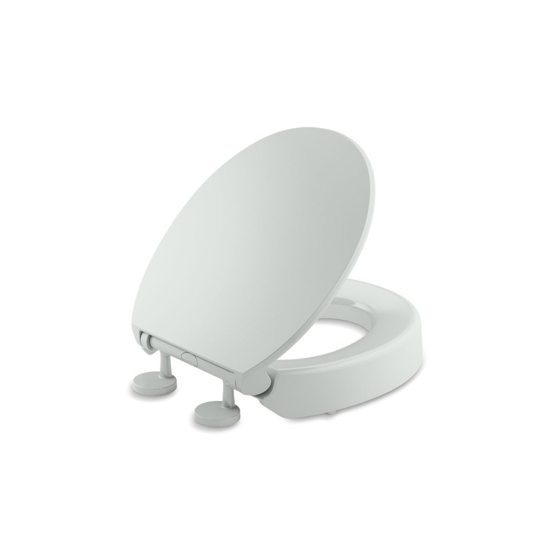 KOHLER K-25876-95 Elevated Quiet-Close round-front toilet seat  -  Ice Grey