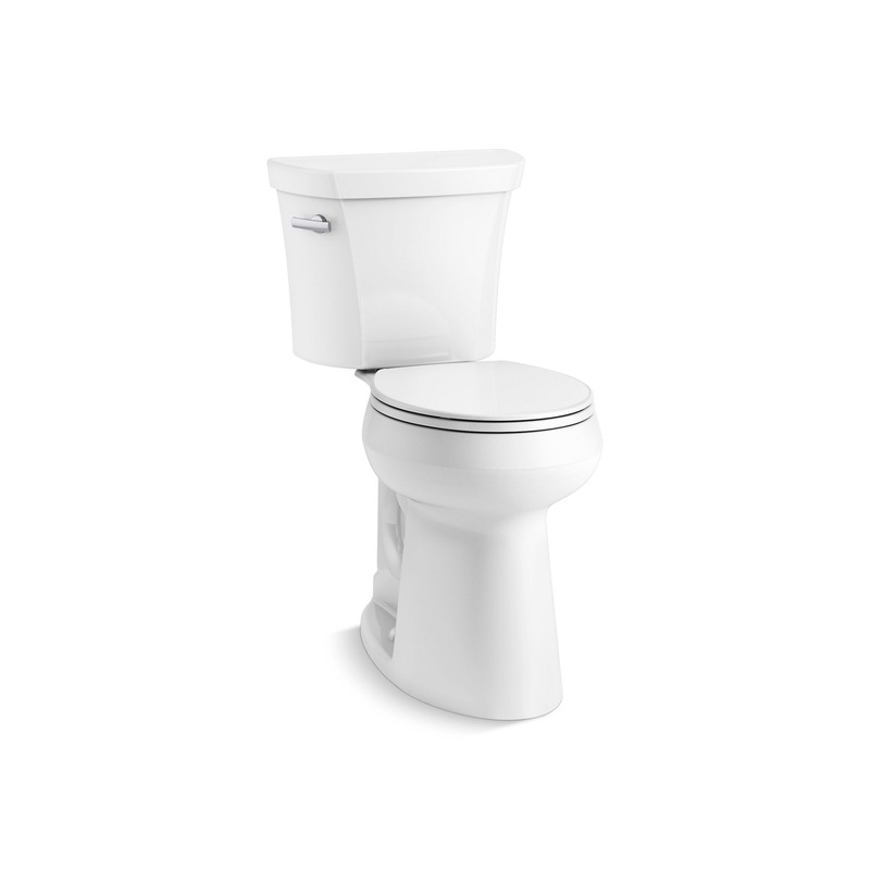 KOHLER K-35717-0 Tall two-piece round-front toilet, 1.6 gpf  -  White